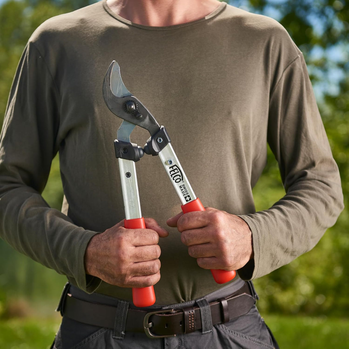 F211-40 Swiss Made Loppers for Gardening – 16" Lightweight Precision Loppers for Tree Trimming | Tree Branch Cutters | Tree Trimmer Tool with Curved Bypass Blade | I-Beam Handles | Landscape