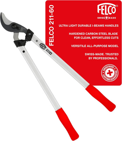 F211-40 Swiss Made Loppers for Gardening – 16" Lightweight Precision Loppers for Tree Trimming | Tree Branch Cutters | Tree Trimmer Tool with Curved Bypass Blade | I-Beam Handles | Landscape