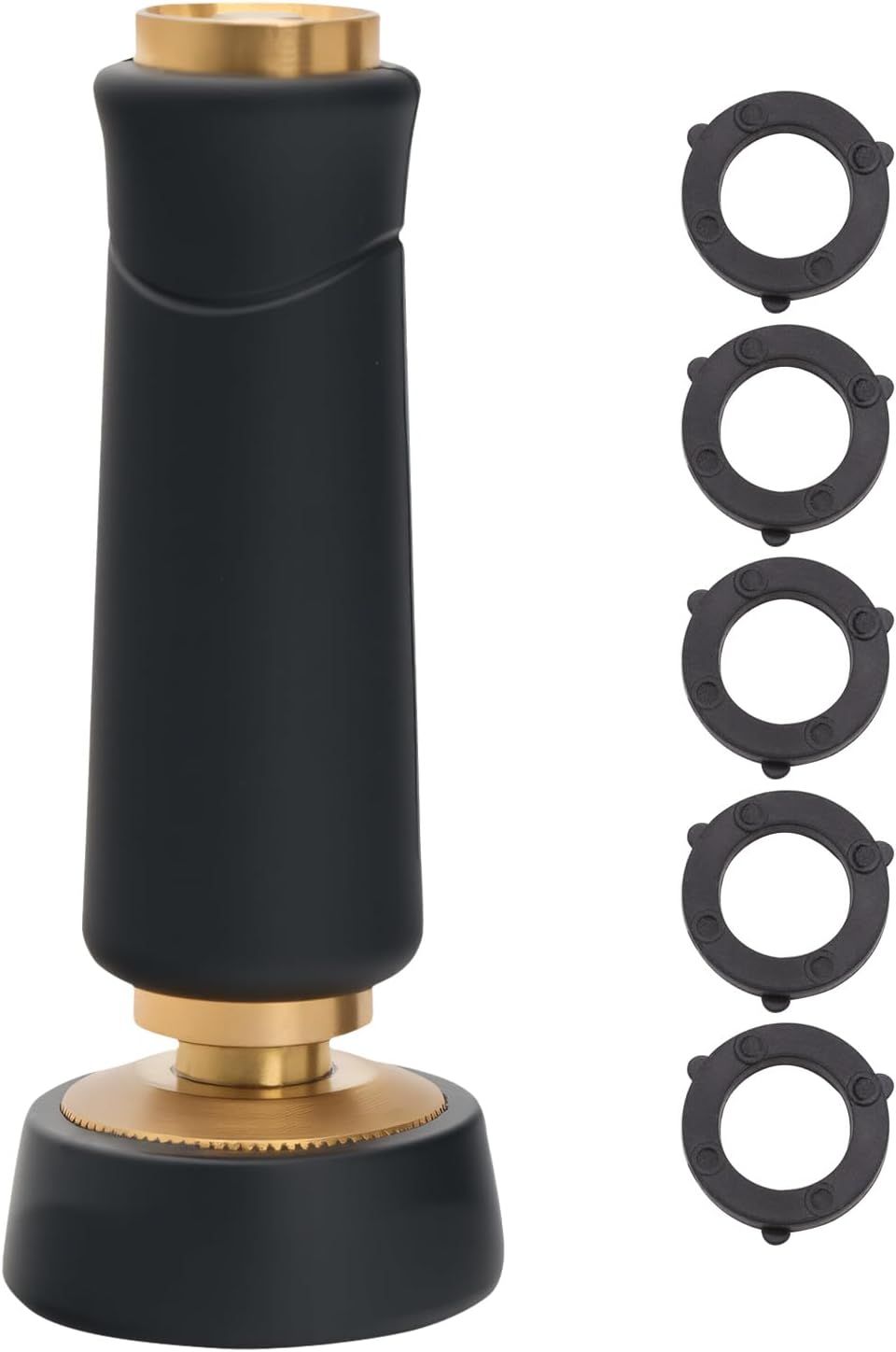 Brass Hose Nozzle, Heavy-Duty Sprayer for Garden Hoses, High Pressure Adjustable Twist Hose Nozzle, Spray Gun Rubber-Coated, Extra 10 Rubber Washers, 2 Pack