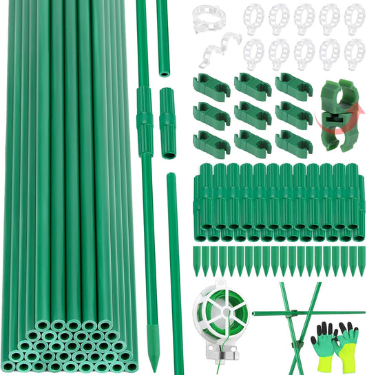 117 PCS Garden Stakes, Fiberglass Tomato Stakes, Garden Sticks