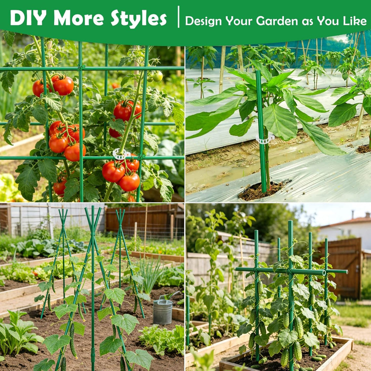 117 PCS Garden Stakes, Fiberglass Tomato Stakes, Garden Sticks