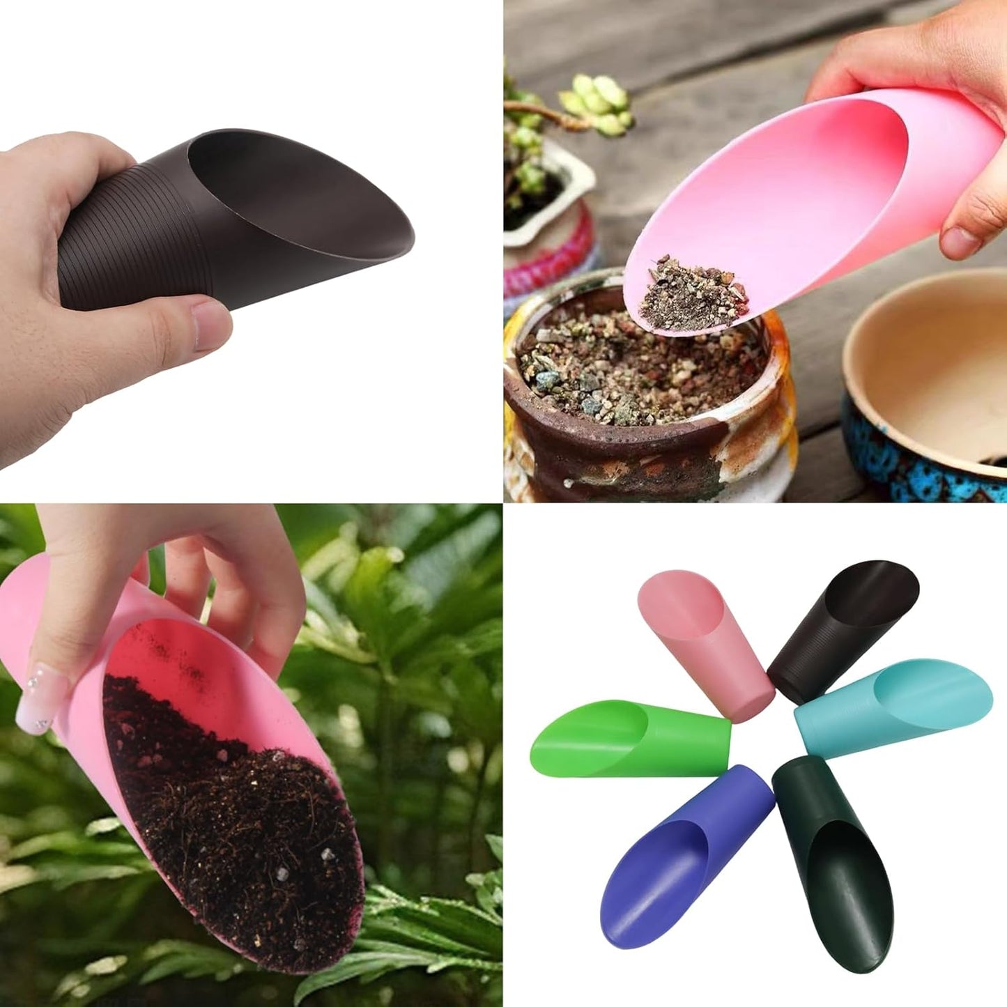 6 PCS Bonsai Soil Scoops, Plastic Garden Shovels