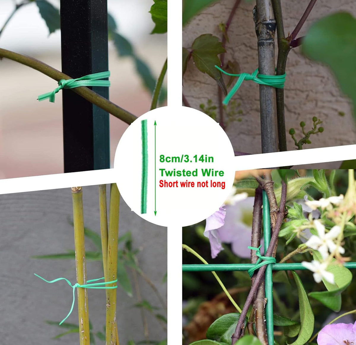Garden Stakes 13.7 Inch, DIY 4ft 5ft 6ft 7ft 8ft 15Set Tomato Stakes Plastic Coated Metal Plant Sticks Stakes Supports for Indoor Outdoor Plants Vegetable 72 Pack