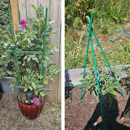 Garden Stakes 13.7 Inch, DIY 4ft 5ft 6ft 7ft 8ft 15Set Tomato Stakes Plastic Coated Metal Plant Sticks Stakes Supports for Indoor Outdoor Plants Vegetable 72 Pack