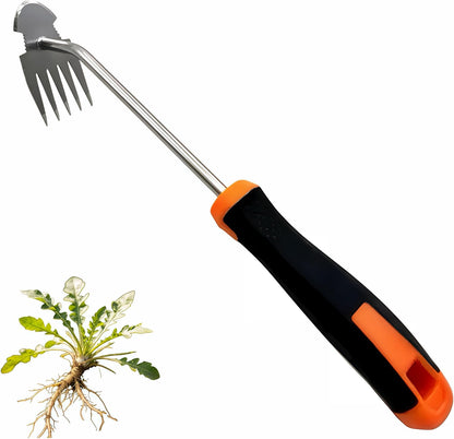 Weed Puller Tool, Handheld 5-Claw Dual Action Garden Weeding Tools