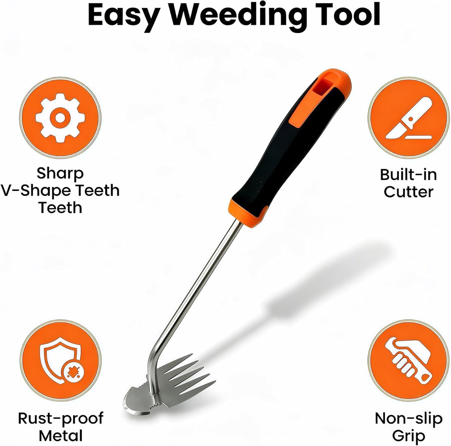 Weed Puller Tool, Handheld 5-Claw Dual Action Garden Weeding Tools