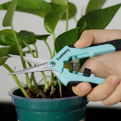 3 Packs Pruning Shears, Garden Trimming Scissors, Gardening Hand Pruning Snips, Titanium Coated Precision Bonsai Pruning Shears, Convenient and Efficient Flower Cutters (Blue)