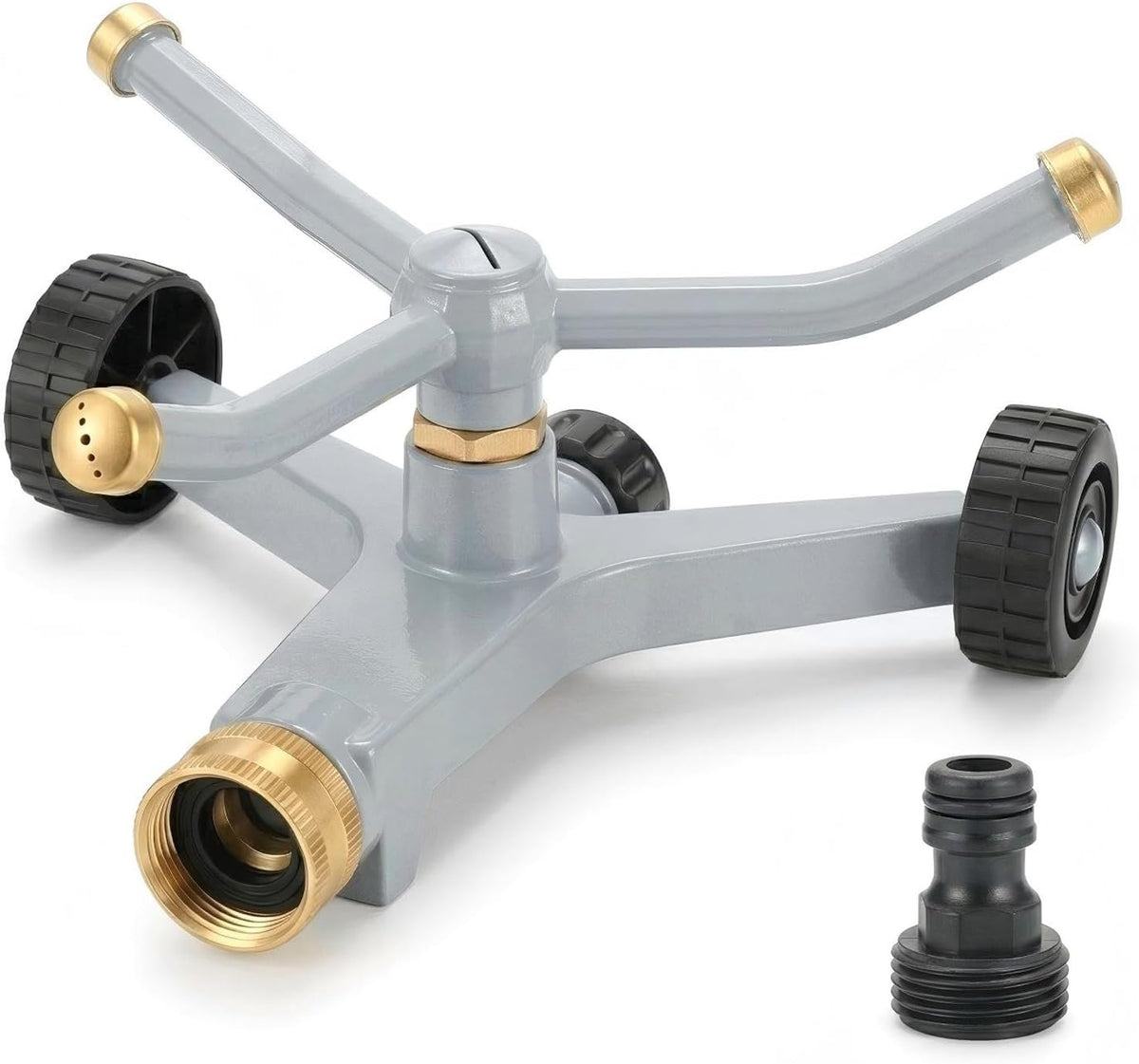 2 Pack Metal Impact Sprinklers for Yard Lawn Sprinkler 360 Coverage