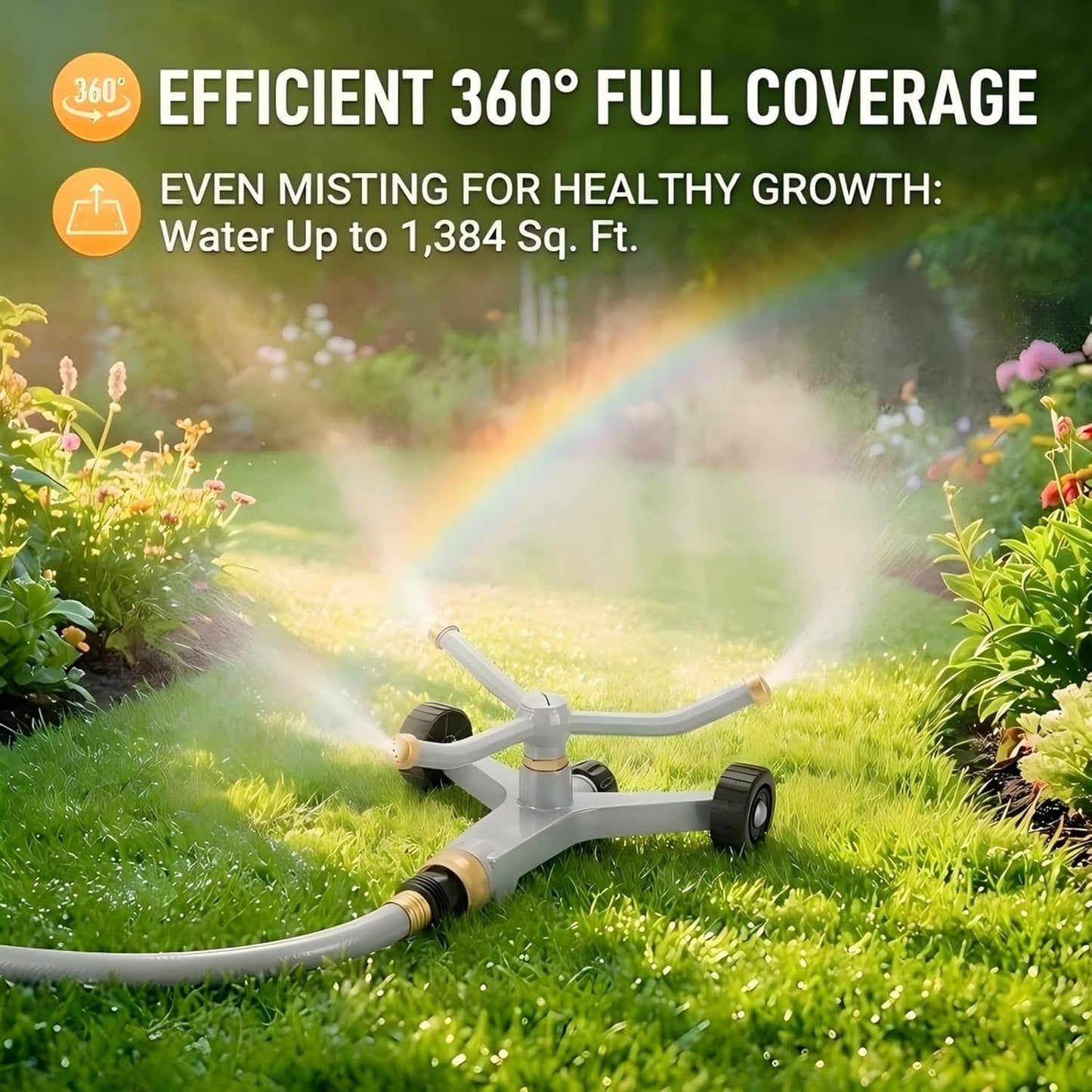 2 Pack Metal Impact Sprinklers for Yard Lawn Sprinkler 360 Coverage
