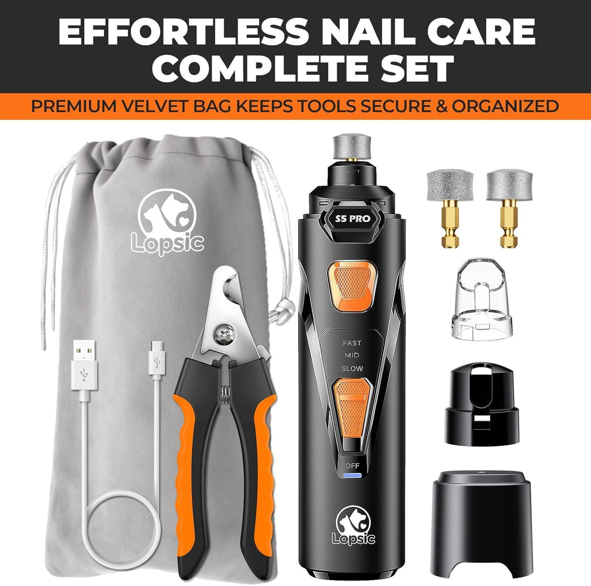 Whisper Quiet Dog Nail Grinder Safe & Stress-Free for Sensitive Dogs Cats