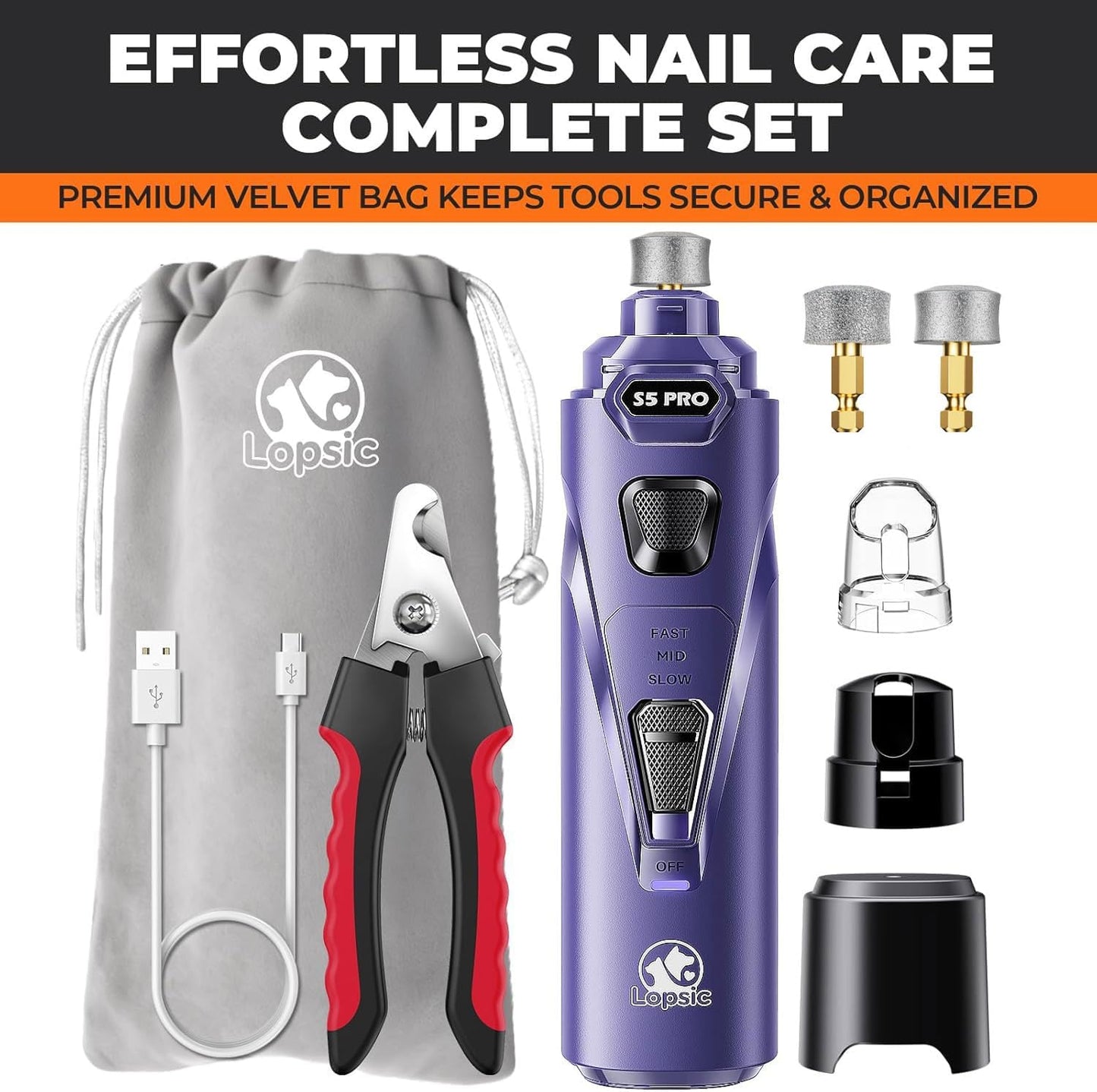 Whisper Quiet Dog Nail Grinder Safe & Stress-Free for Sensitive Dogs Cats