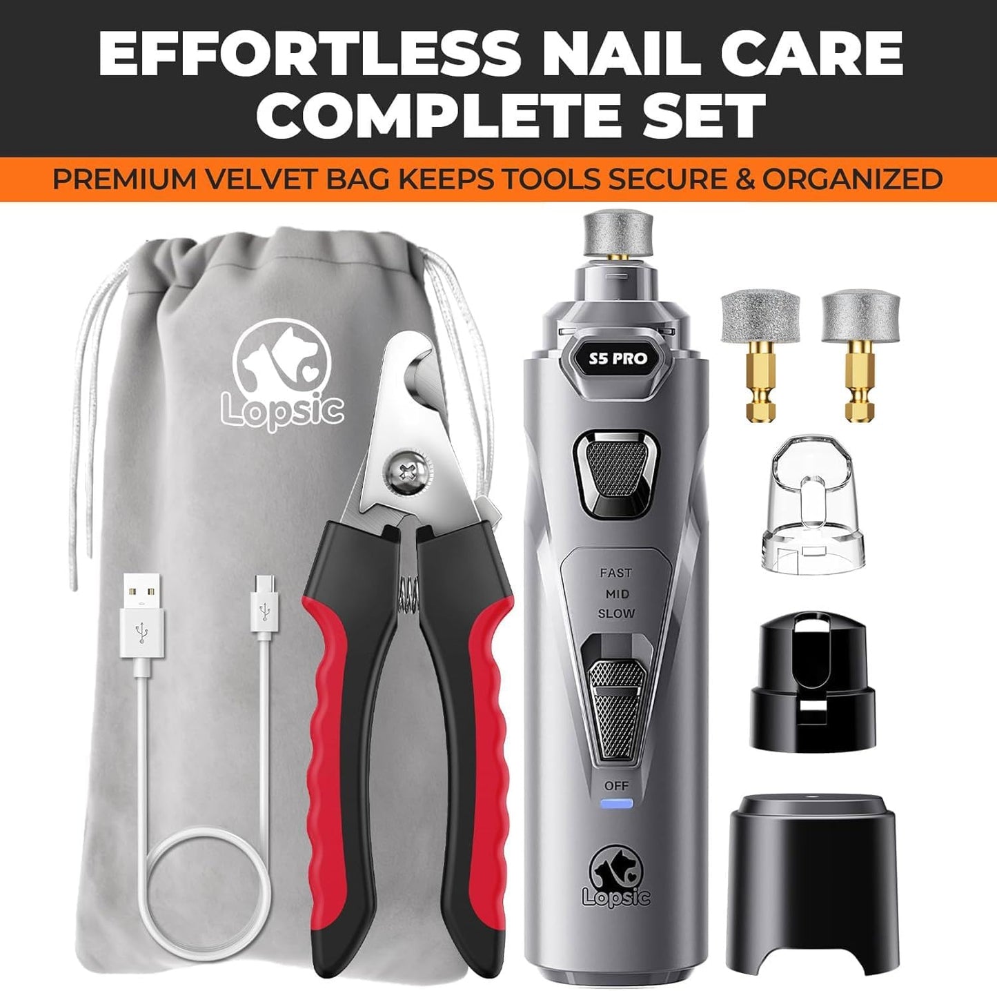 Whisper Quiet Dog Nail Grinder Safe & Stress-Free for Sensitive Dogs Cats