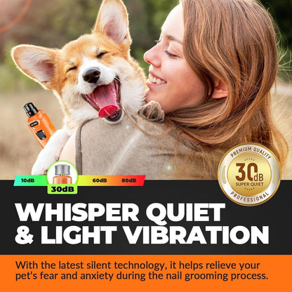 Whisper Quiet Dog Nail Grinder Safe & Stress-Free for Sensitive Dogs Cats