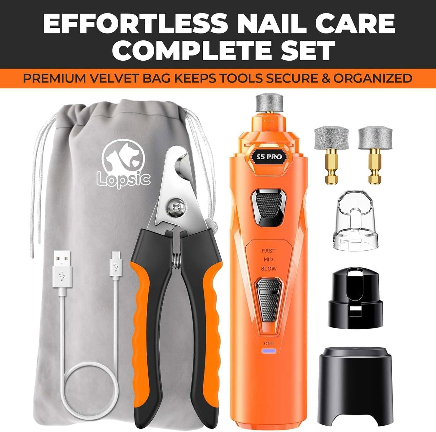 Whisper Quiet Dog Nail Grinder Safe & Stress-Free for Sensitive Dogs Cats