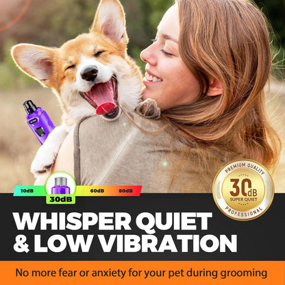 Whisper Quiet Dog Nail Grinder Safe & Stress-Free for Sensitive Dogs Cats