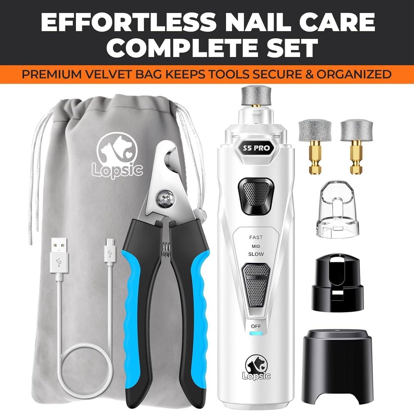 Whisper Quiet Dog Nail Grinder Safe & Stress-Free for Sensitive Dogs Cats