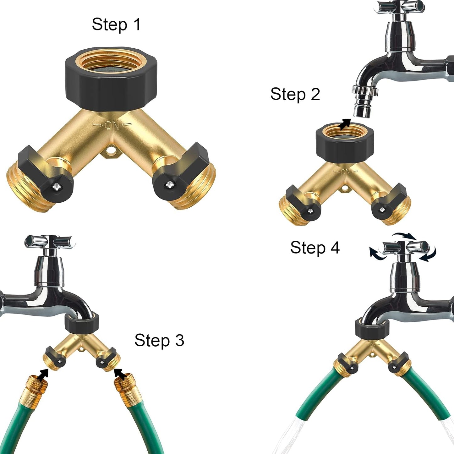 2 Way Garden Hose Splitter 3/4" GHT