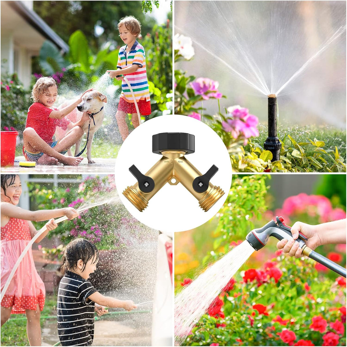2 Way Garden Hose Splitter 3/4" GHT