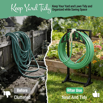 Garden Hose Holder Stand, Water Hose Reel Storage Rack