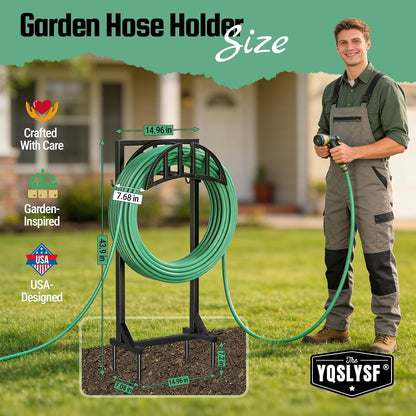 Garden Hose Holder Stand, Water Hose Reel Storage Rack