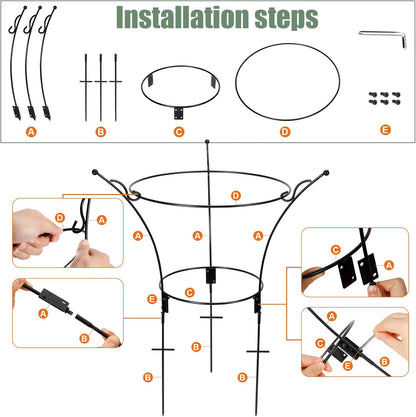 2Pack Large Peony Cages and Supports,23.2x13.4in Grow-Through Support Rings