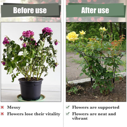 2Pack Large Peony Cages and Supports,23.2x13.4in Grow-Through Support Rings