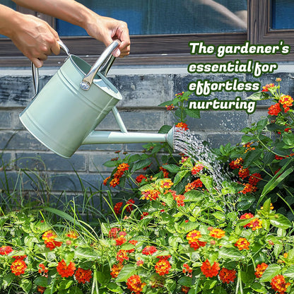 1 Gallon Watering Can for Plants, Watering Cans for Indoor&Outdoor Gardening, Galvanized Steel Watering Pot with Removable Spout, Metal Water Can with Ergonomic Movable Handle(Gold)