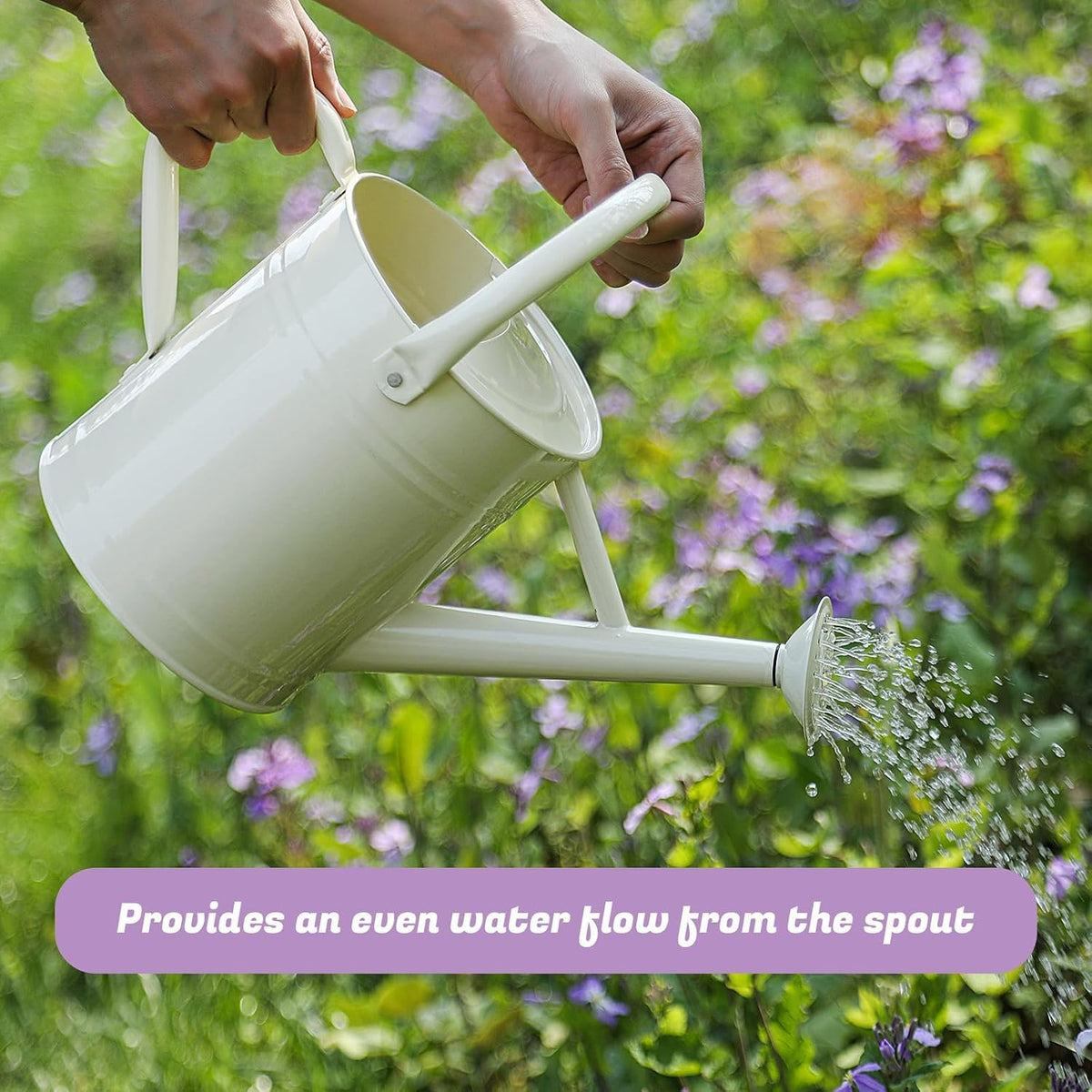 1 Gallon Watering Can for Plants, Watering Cans for Indoor&Outdoor Gardening, Galvanized Steel Watering Pot with Removable Spout, Metal Water Can with Ergonomic Movable Handle(Gold)