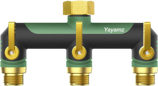 3 Way Garden Hose Splitter, High Flow Outdoor Faucet Splitter