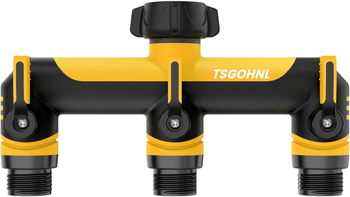 3 Way Garden Hose Splitter, High Flow Outdoor Faucet Splitter