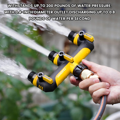 3 Way Garden Hose Splitter, High Flow Outdoor Faucet Splitter