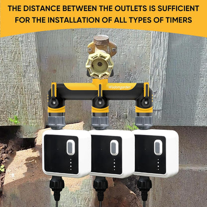 3 Way Garden Hose Splitter, High Flow Outdoor Faucet Splitter
