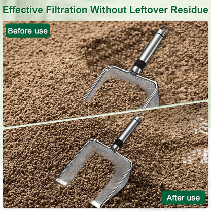 4-Pack Gardening Soil Sifter, 2/2.8/3.8/5 mm Mesh Stainless Steel Sand Soil Compost Sieve with Stainless Steel Handle for Sand/Dirt/Rock Compost, Screen Potting Scoop [Silver Tone]