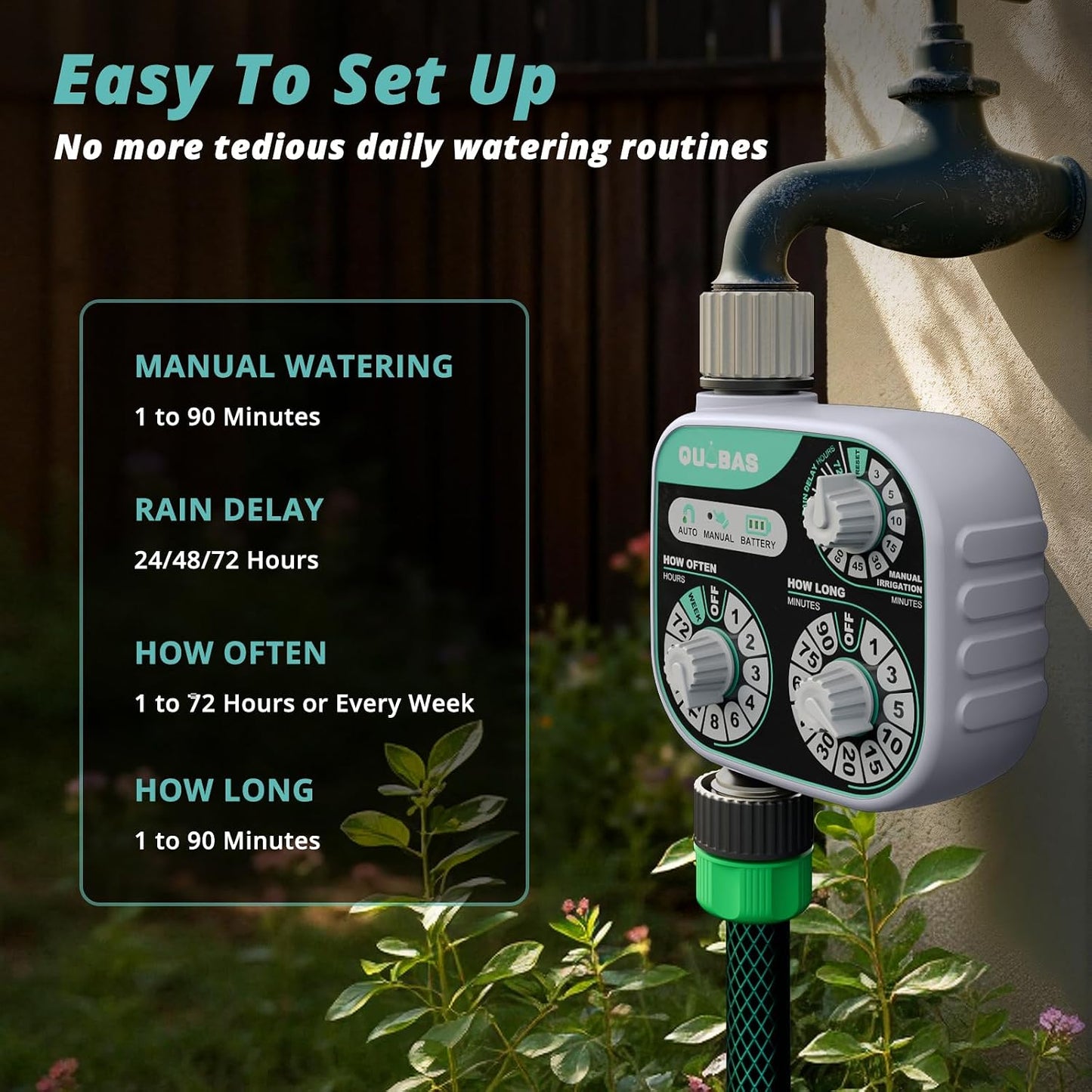 Mechanical Dial Hose Timer, Waterproof Sprinkler Timer