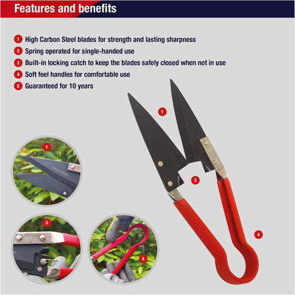 Razorsharp Compact Topiary Shears for Garden Topiary and Bonsai Care, Ergonomic Lightweight Precision Pruning Shears