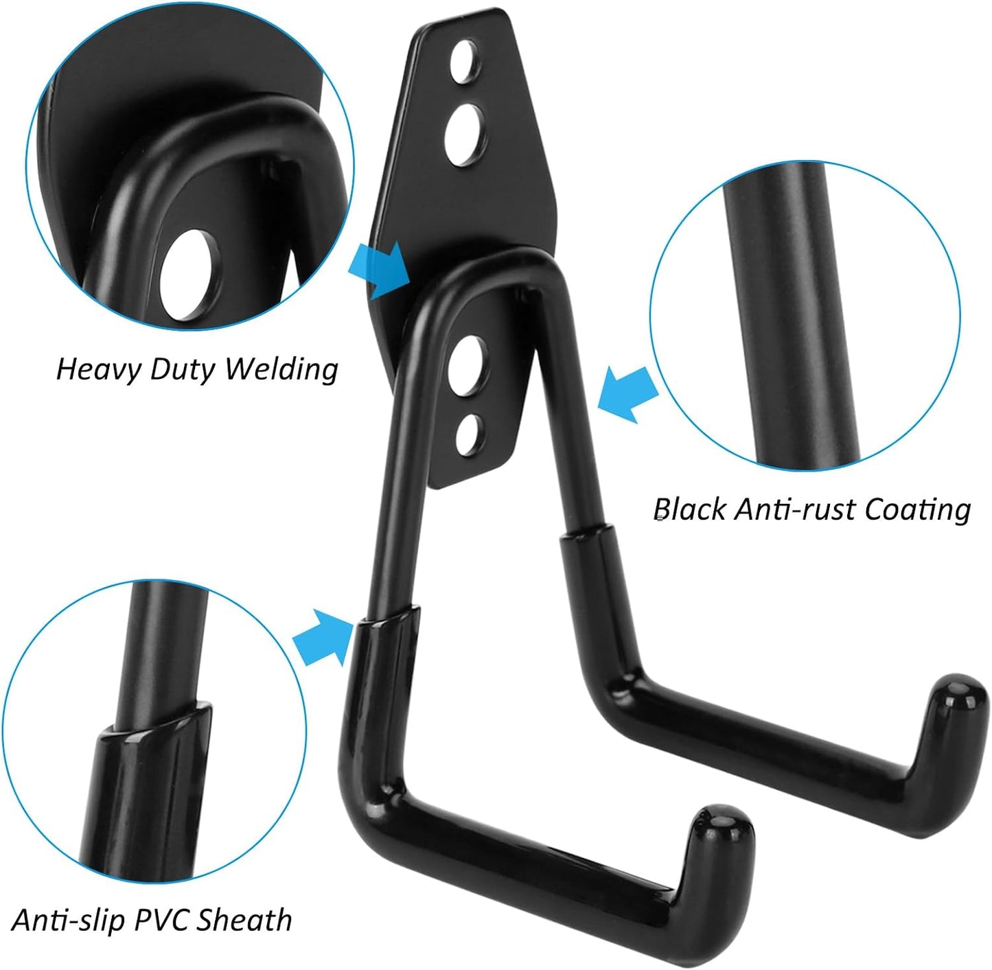 6 Pack Garage Hooks Heavy Duty - Supports 100 lbs