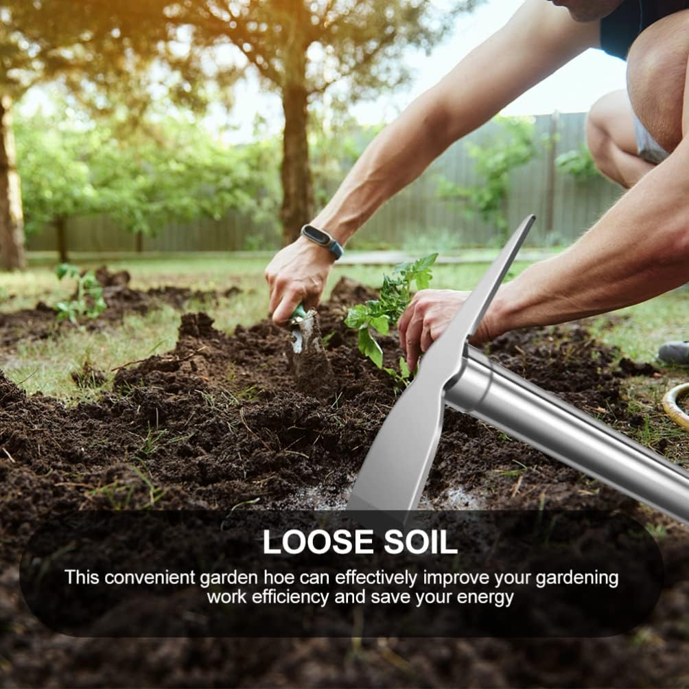 Stainless Steel Garden Hoe 15.27X7.87In Heavy Duty Outdoor Gardening Tool for Weeding Digging Loosening Soil and Transplanting