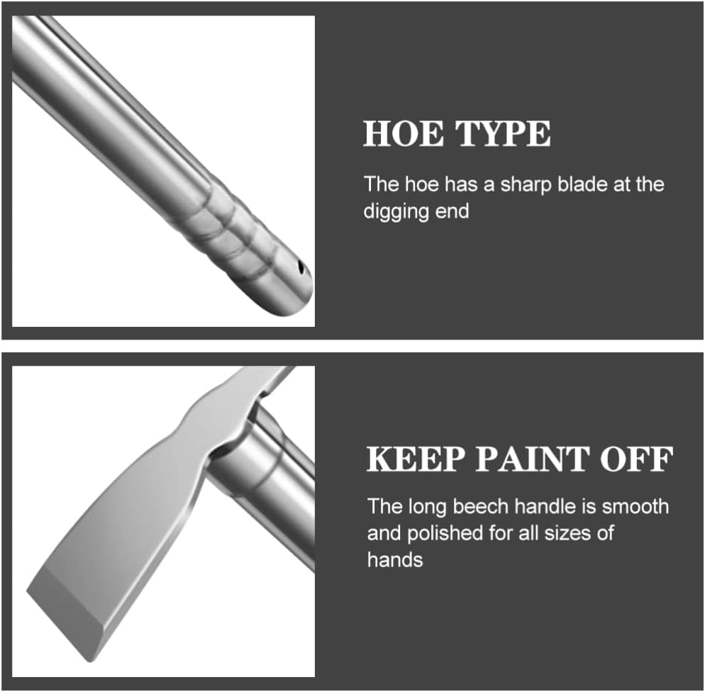 Stainless Steel Garden Hoe 15.27X7.87In Heavy Duty Outdoor Gardening Tool for Weeding Digging Loosening Soil and Transplanting