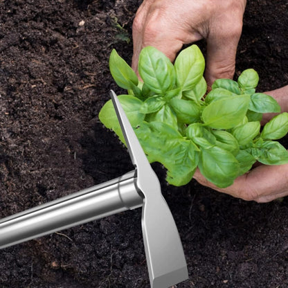 Stainless Steel Garden Hoe 15.27X7.87In Heavy Duty Outdoor Gardening Tool for Weeding Digging Loosening Soil and Transplanting