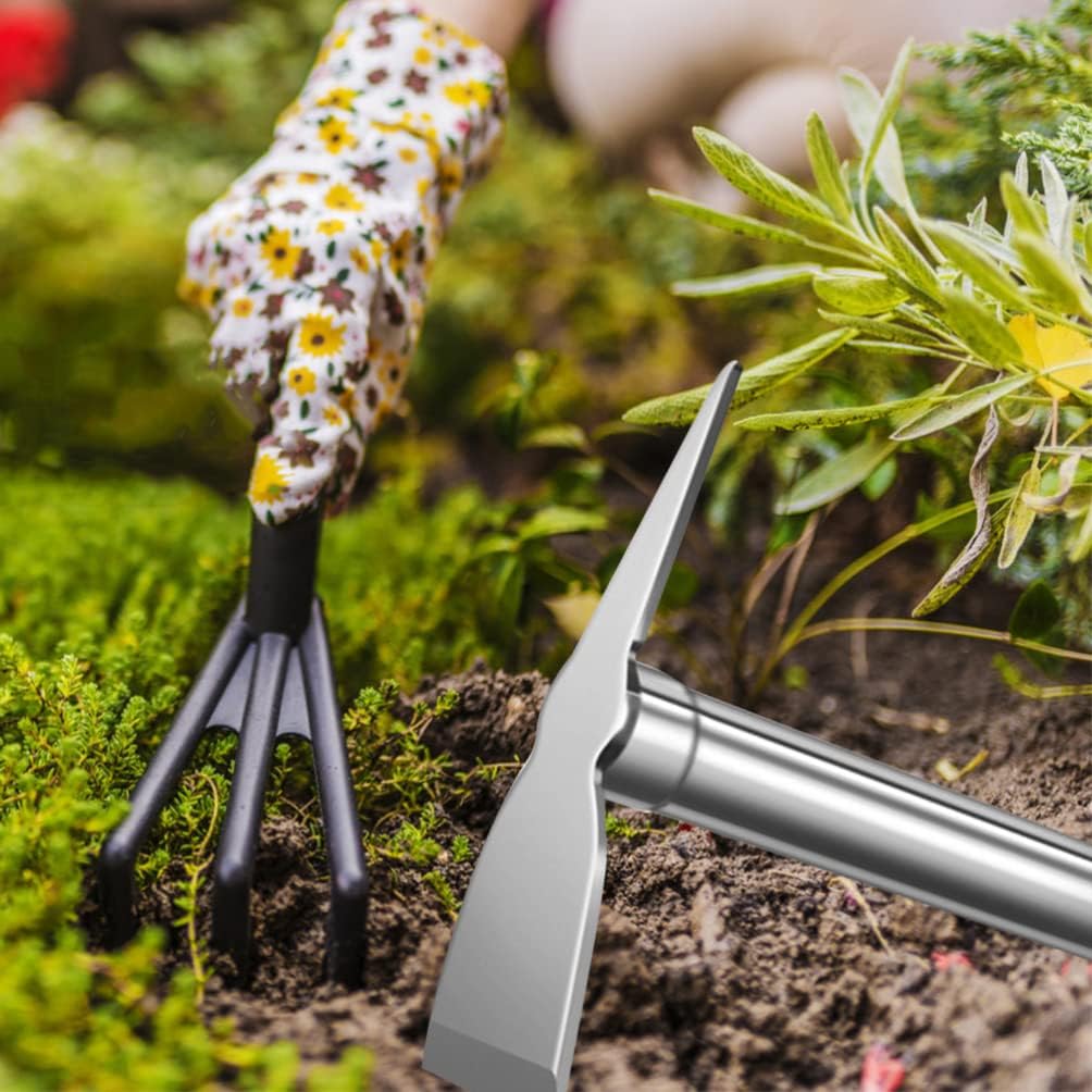 Stainless Steel Garden Hoe 15.27X7.87In Heavy Duty Outdoor Gardening Tool for Weeding Digging Loosening Soil and Transplanting