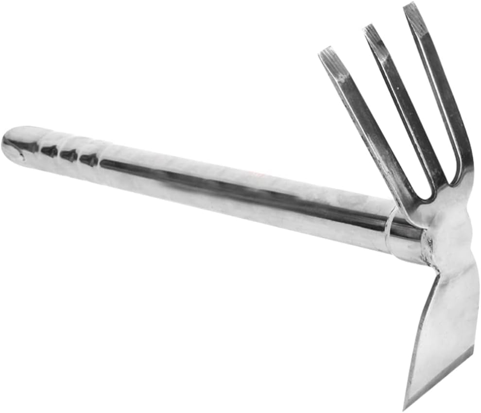 Stainless Steel Garden Hoe 15.27X7.87In Heavy Duty Outdoor Gardening Tool for Weeding Digging Loosening Soil and Transplanting