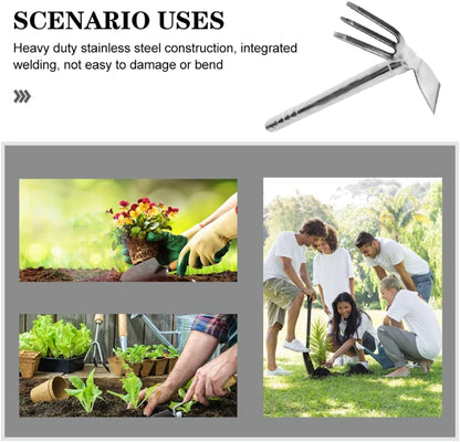 Stainless Steel Garden Hoe 15.27X7.87In Heavy Duty Outdoor Gardening Tool for Weeding Digging Loosening Soil and Transplanting