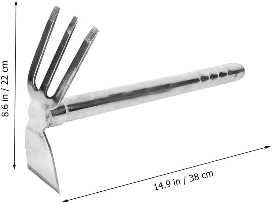 Stainless Steel Garden Hoe 15.27X7.87In Heavy Duty Outdoor Gardening Tool for Weeding Digging Loosening Soil and Transplanting