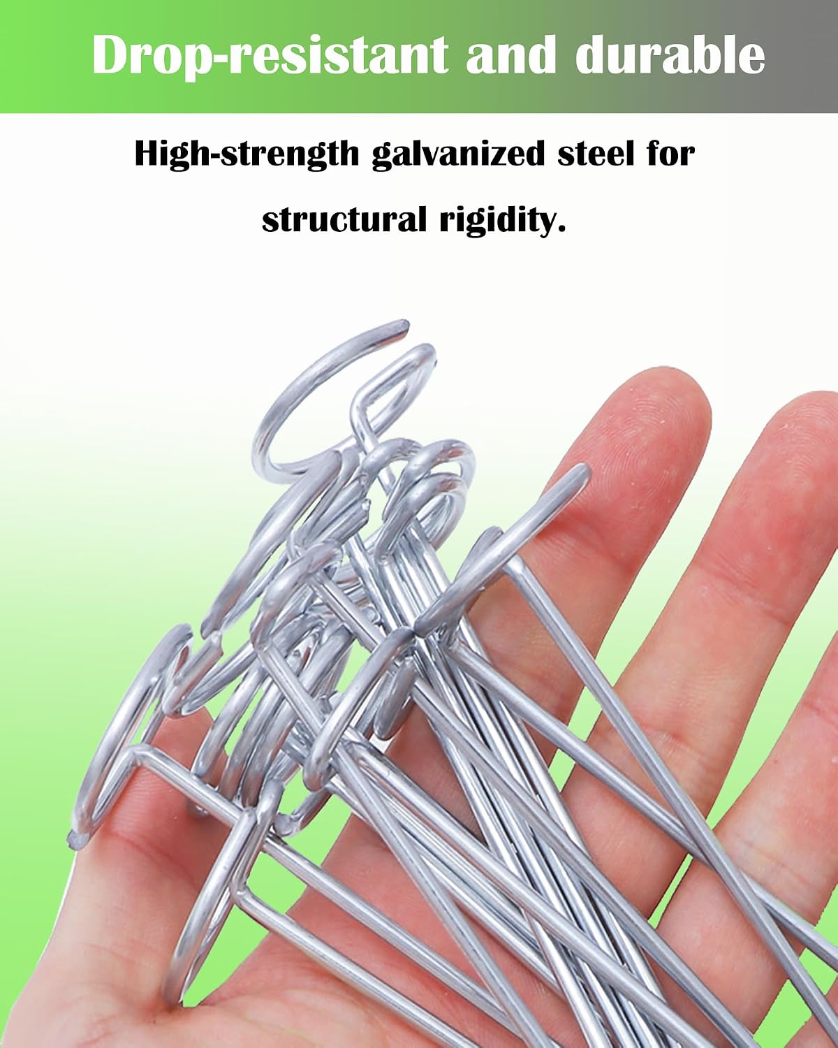 50Pcs Landscape Fabric Pins, Galvanized Circle Top Landscape Fabric Stakes