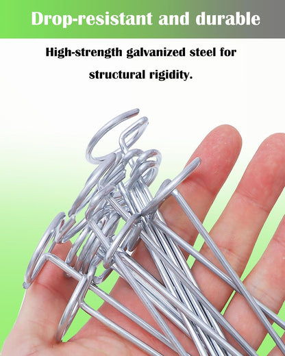 50Pcs Landscape Fabric Pins, Galvanized Circle Top Landscape Fabric Stakes