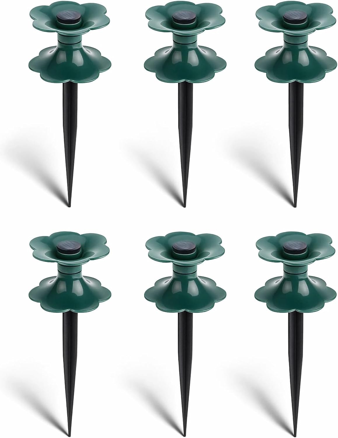 6‑Pack Garden Hose Guide Spikes – UV‑Resistant Smooth‑Spin Plastic Stake Anchors Keep Hoses Off Flower Beds, Plants, Yard & Lawn