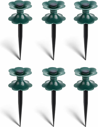 6‑Pack Garden Hose Guide Spikes – UV‑Resistant Smooth‑Spin Plastic Stake Anchors Keep Hoses Off Flower Beds, Plants, Yard & Lawn