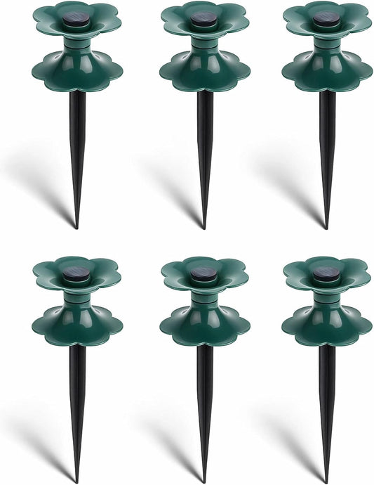 6‑Pack Garden Hose Guide Spikes – UV‑Resistant Smooth‑Spin Plastic Stake Anchors Keep Hoses Off Flower Beds, Plants, Yard & Lawn
