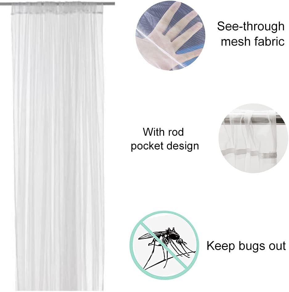 Mosquito Netting for Porch/Patio/Canopy/Garden, Outdoor Sheer Tulle Curtains Mesh Net, Decoration Netting for Party Wedding Arch Draping&Ceiling Drapes Fabric, Beige 54x108in