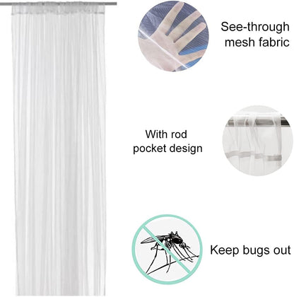 Mosquito Netting for Porch/Patio/Canopy/Garden, Outdoor Sheer Tulle Curtains Mesh Net, Decoration Netting for Party Wedding Arch Draping&Ceiling Drapes Fabric, Beige 54x108in